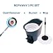Super Floor Mop .. MOPAWAY Microfiber Super Absorbant Dry/Wet Mop. Black, with Spin Bucket with FREE Bonus Dust Remover