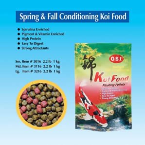 Imperial Garden Products OSI Spring and Fall Conditioning Koi Pellets Floating Fish Food Sm 2.2lb
