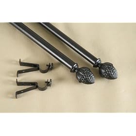 A&F Rod Décor - NEW Decorative Curtain Rod #67, 28-48 inch, Black
