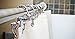 RONDO Shower Curtain Hooks New and Unique Modern Design. Set of 12 Long Double Sided Easy Glide Chrome Plated and Rust Proof Bathroom Hooks. Fancy Designer Decorative Metal Curtain Roller Rings.