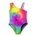Happy Kids - Toddler Girls One Piece Rainbow Tie Dye Bathing Suit, Multi