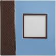 Milano Photo Album, Embossed Spine, Photo Pocket On Cover, 9x9", Blue