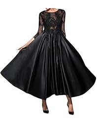 Charmeuse/Tulle  Applique Lace Scoop Neck Ankle Length Mother-of-the-Bride Dress  With Ruffles