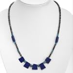EXP Handmade Silver Lapiz Lazuli Jade Necklace
