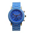 New Alloy Metal Teal Blue Women's Watch with Faux Chrono Featuring a Butterfly Closure