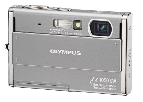 Childrens Toyshop  Electronics : Olympus Mju 1050SW Digital Camera - Dolphin Grey (10.1MP, 3x Optical Zoom) 2.7" LCD