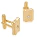 Men's 18k Gold Plated Sterling Silver Concave Diamond Cuff Links (0.05 cttw, I-J Color, I3 Clarity)