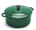 World Cuisine Round Enamel Cast Iron Dutch Oven 2 1/2 Quart with Lid, Green