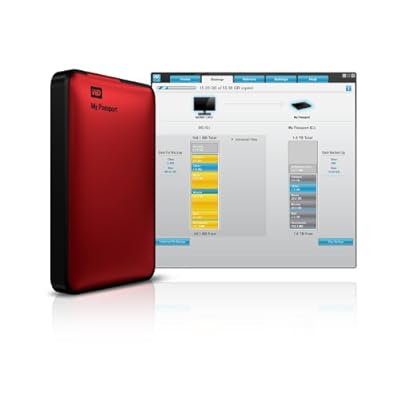 WD My Passport 1TB Portable External Hard Drive Storage USB 3.0 Red (WDBBEP0010BRD-NESN)