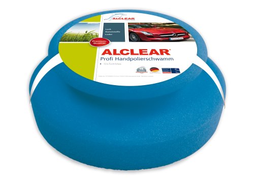 Produkt-Bild: Einf&uuml;hrungspreis! ALCLEAR 5713050M Profi Handpolierschwamm 130x50 mm blau, mit umlaufender Griffleiste z. Auftragen von Lackpolitur, Lackversiegelung, Lederpflege - perfekte Erg&auml;nzung zu jedem Poliertuch. F&uuml;r Wachse, Polituren, Lackreiniger.