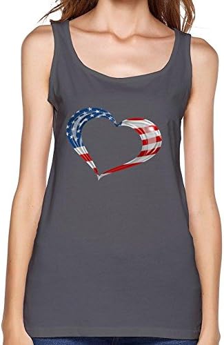 Women's Custom Heart With American Flag Tank Top By MSNZS