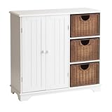 Sideboard with Wicker Drawers White