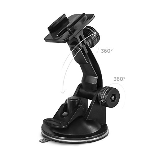 Suction Cup Mount for GoPro Hero4, Hero3+, Hero3, Hero2 and Hero (Black, Silver and White Editions) + MagicFiber Microfiber Lens Cleaning Cloth