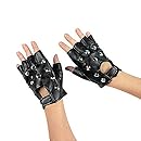 Polyester Rock Star Studded Fingerless Gloves (1 pair),  One Size