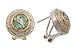 14K Yellow Gold and Sterling Silver Green Amethyst Earrings