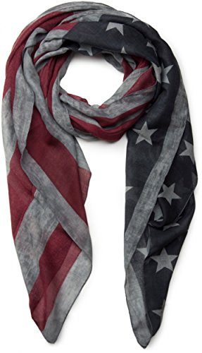 styleBREAKER Vintage Design USA Flaggen Muster Schal, Stars and Stripes, Unisex 01016084, Farbe:Grau
