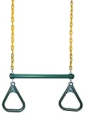 Eastern Jungle Gym Ring/Trapeze Bar Combo with Coated Chains, Green/Yellow
