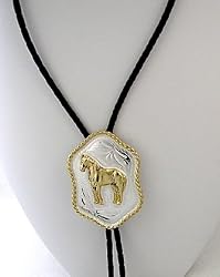 German Silver Horse Bolo Tie