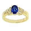 14K Yellow Gold Sapphire and Diamond Ring