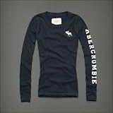 Abercrombie & Fitch アバクロ レディース 長袖 Tシャツ カットソー [ネイビー] 並行輸入品 Mサイズ
