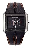 Police Matrix gents black leather strap and black dial watch