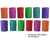 12 Plastic Tiki Head Shot Glasses