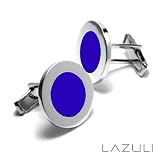 Sterling Silver and Resin Contemporary Navy Gumball Cufflinks