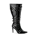 Womens WIDE WIDTH Boots WIDE CALF Sexy Boots Gothic Style 3 3/4 Inch High Heel Boot Pointed Toe Black