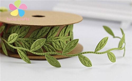 1roll/lot 2.5cm Sewing Craft Lace Trim Embellishment Leaf Ribbon DIY Garment &amp; Home Decoration (Light Green)