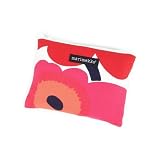 marimekko マリメッコ UNIKKO ウニッコ KEIJU キャンバス ポーチ ホワイト×レッド