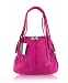 BARBARA MILANO Italian Snakeskin Embossed Magenta Leather Designer Handbag Shoulder Bag Tote