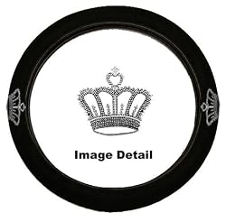 Crown Gem Crystal Studded Rhinestone Bling Car Truck SUV Steering Wheel Cover