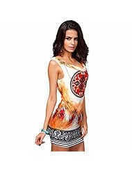 Feathers Wrap Sleeveless Summer Short General Print  Dress
