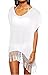 Taydey Women's Swimwear Knitted Crochet Tunic Cover up / Beach Dress,#1-White,one size
