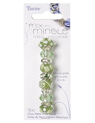 Art and Craft Supply: Darice Mix and Mingle Glass Lined Metal Beads, Light Sage - Darice