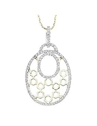 14k Two-tone Gold Diamond Pendant with Chain 16" (0.80cttw, F Color, Vs Clarity)