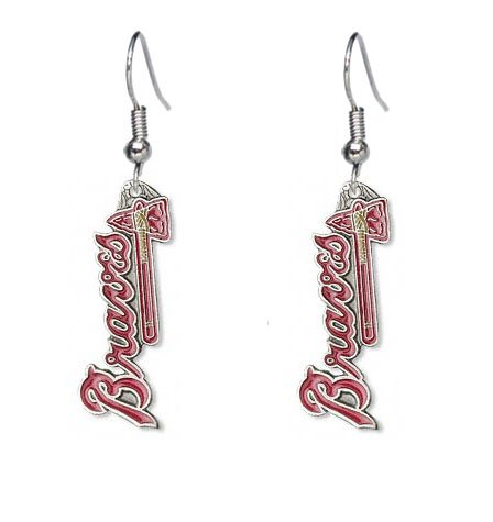 Atlanta Braves Dangle Earrings - MLB Baseball Fan Shop Sports Team Merchandise