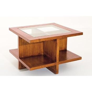 Table basse vitrée 4 cases 60 cm