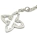 Clover Shape Pendant Necklace, Pave Set with Diamond, 18k White Gold, Chain 18 Long (T.w .20)