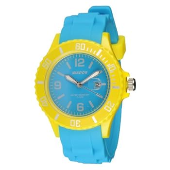 Waooh - Montre Monaco34 - Bicolore - Turquoise & jaune