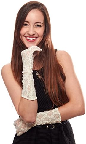 Lady Mary Lace Elbow Length Gloves, Ivory