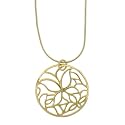 18k Yellow Gold Overlay Sterling Silver Butterfly Pendant