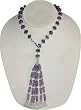 Y Necklace Sterling Silver Multi Gemstone Beads Jewelry 15.5 inches