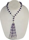 Gem Stones Necklace In Sterling Silver With Amethyst Rainbow Gemstone Beads Handcrafted Indian Jewelry 15.5 