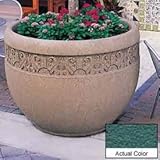 Wausau Tf4229 Round Planter - Weatherstone Soulard Green 48x35 Wausau Tf4229 Round Planter - Weatherstone Soulard Green 48x35