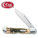 Tru Sharp Blade, Amber Bone Handle With Case Shield, Case Mini Copperlock Knife