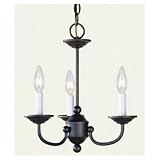 Home-Basics-07 - 3 Light Candelabra Chandelier Lighting Fixture - Bronze - B2101
