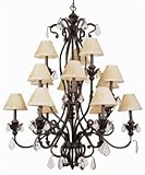 Trans Globe 8277 EI Three Tier Fifteen Light Chandelier, Iron Finish