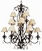 Trans Globe 8277 EI Three Tier Fifteen Light Chandelier, Iron Finish