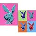 Andy Warhol Playboy Bunny Canvas Print Wall Art - 8 x 10 Inches - Set of 2